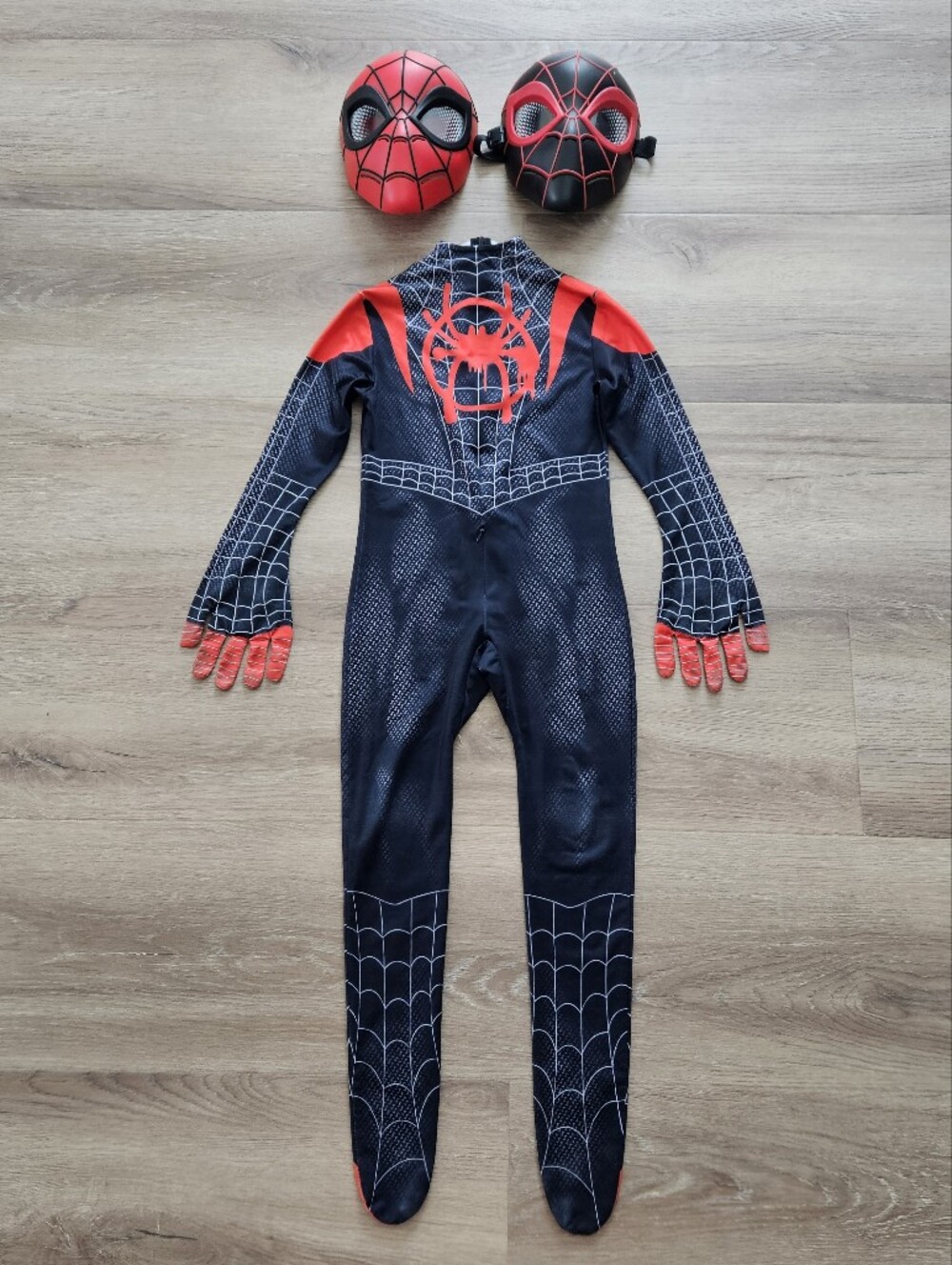 Black and Red Miles Morales Spiderman Superhero Costume and Masks